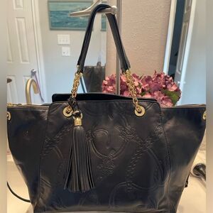 Ralph Lauren black leather satchel.